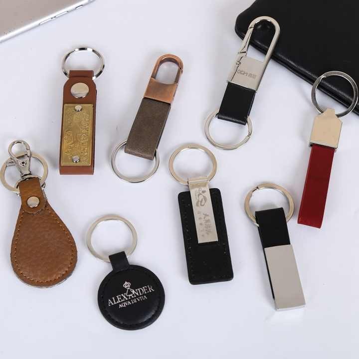 Wholesale custom made embossed car leather keychains