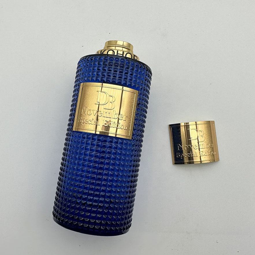 Custom Cosmetics Fragrance Bottles Packaging Labels 3d Metal logo Aluminum Luxury Perfume Label