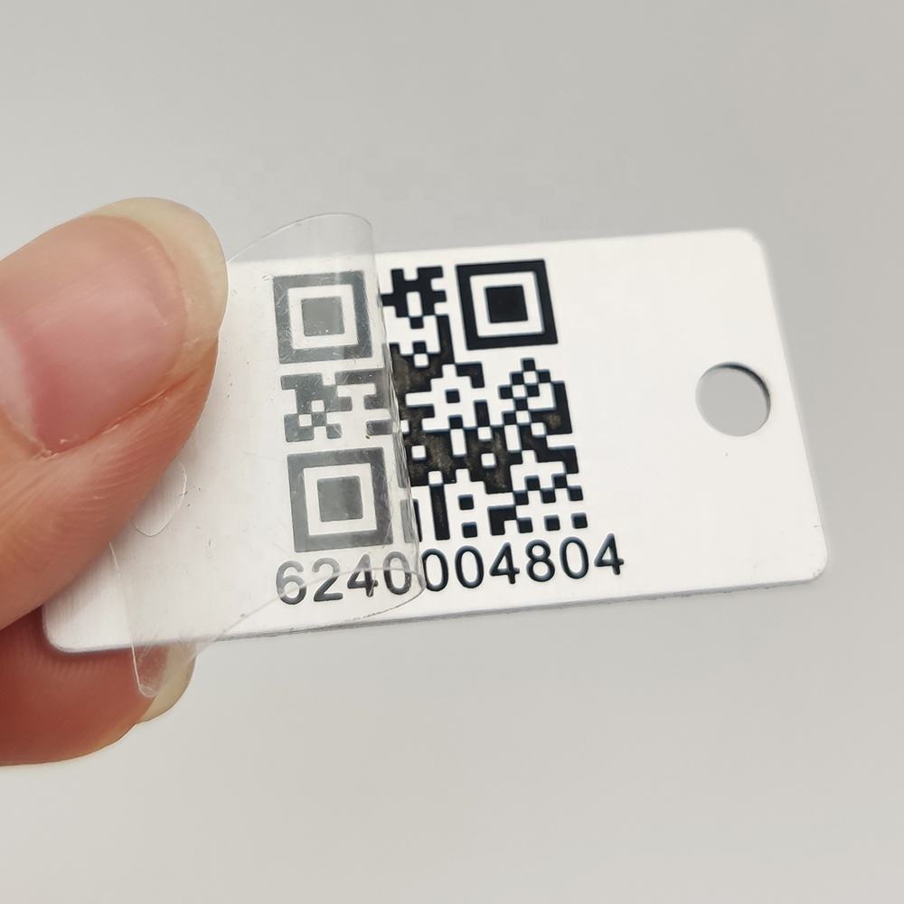 High Quality Metal Aluminum Punch Label Qr Code Serial Number Label for Laser Engraving Metal Tag Custom logo