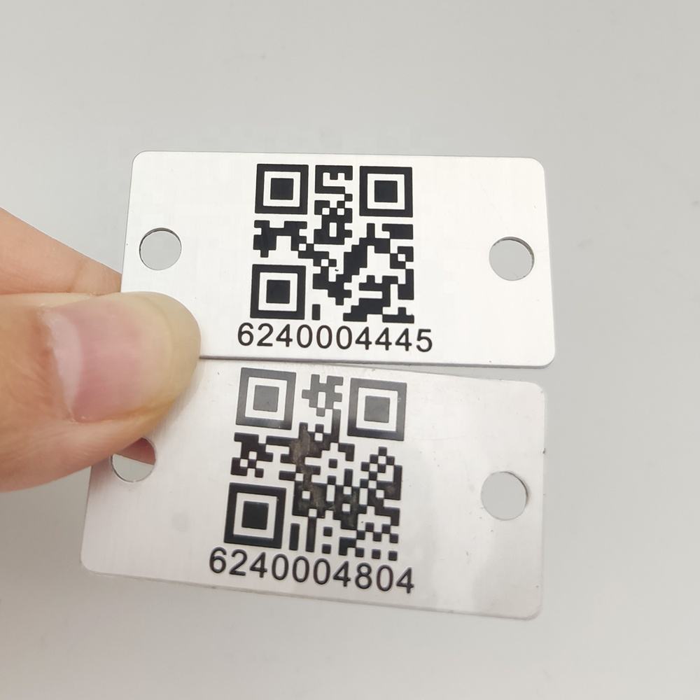 High Quality Metal Aluminum Punch Label Qr Code Serial Number Label for Laser Engraving Metal Tag Custom logo