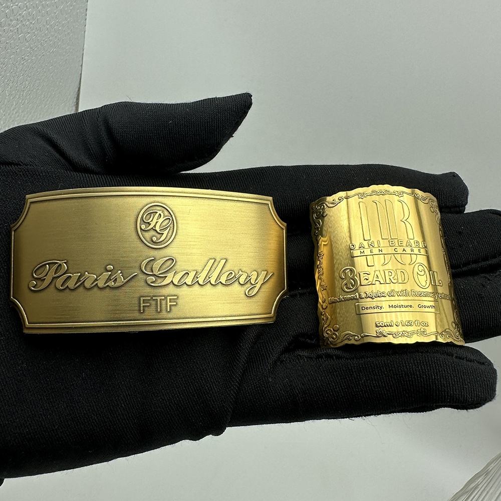 Custom Luxury Embossed Metal Adhesive Perfume Package Brand Label Candle Jar Sticker Labels